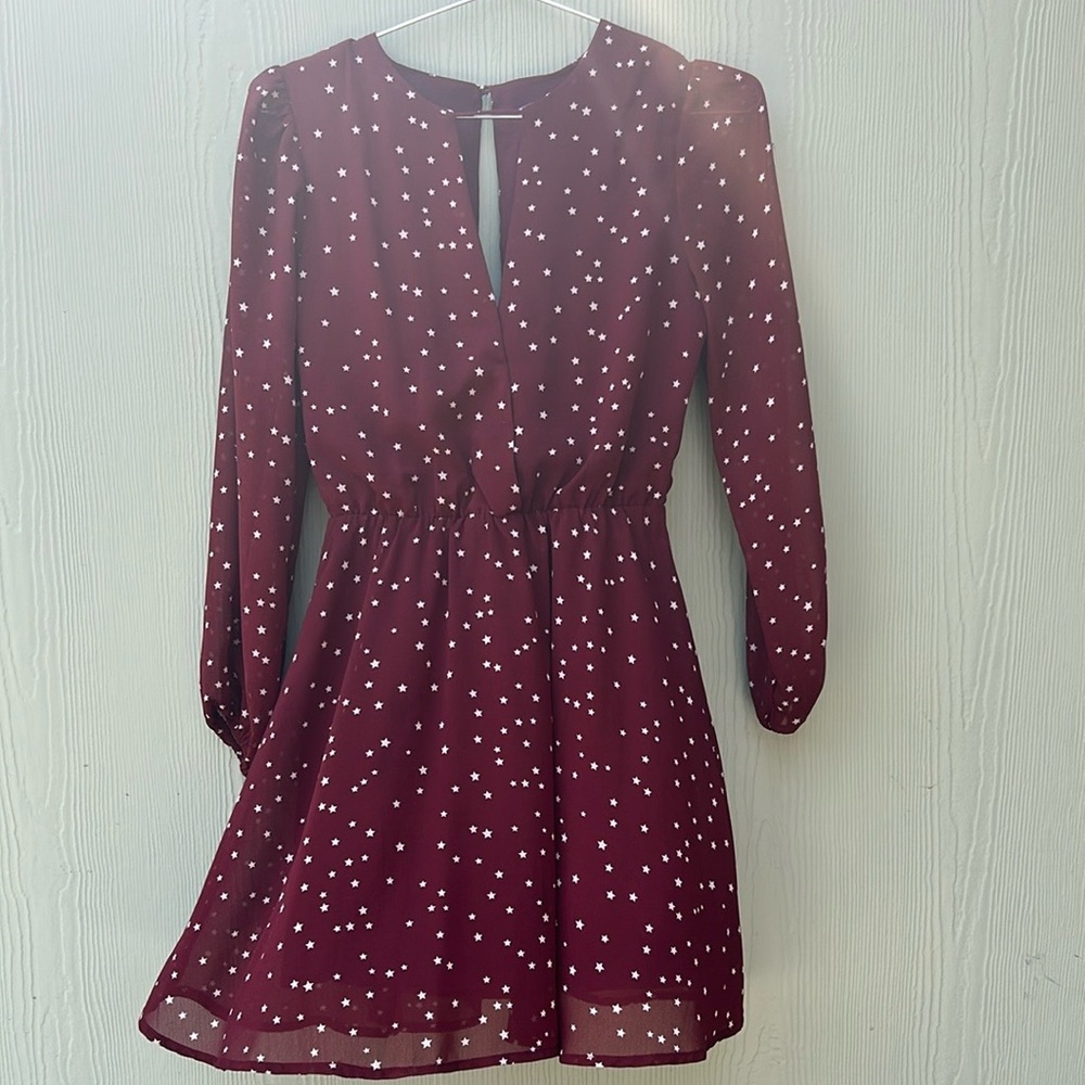 Elegant Burgundy star Dress